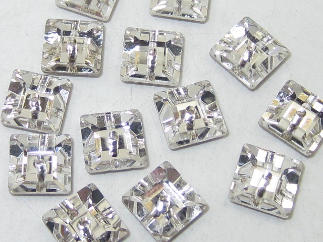 12pcs. SQUARE 10mm CRYSTAL SQUARE SEW ON FLATBACK European Rhinestones